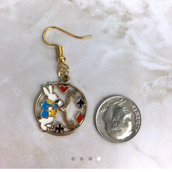 3/$15 Rabbit & Clock Dangle Earrings - Picture 4 of 5
